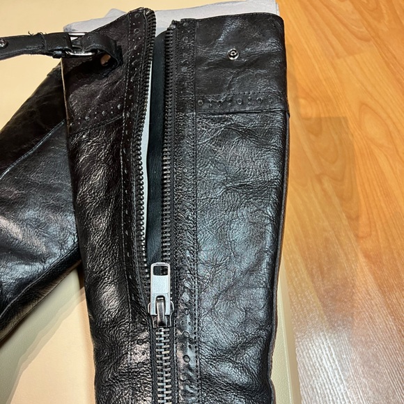 New in Box - Franco Sarto Black Leather Long Boots (US 7) * Pacaya - Picture 6 of 14